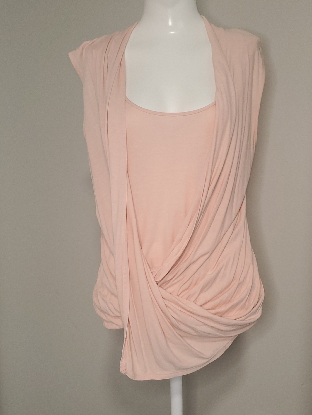 BCBGMaxAzria Blush Pink Draped Sleeveless Top